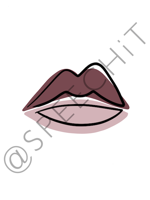 LIPS | ABSTRACT LINE ART COMBO | pink digital poster