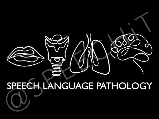 SPEECH LANGUAGE PATHOLOGY ANATOMY | LINE ART | dark digital poster