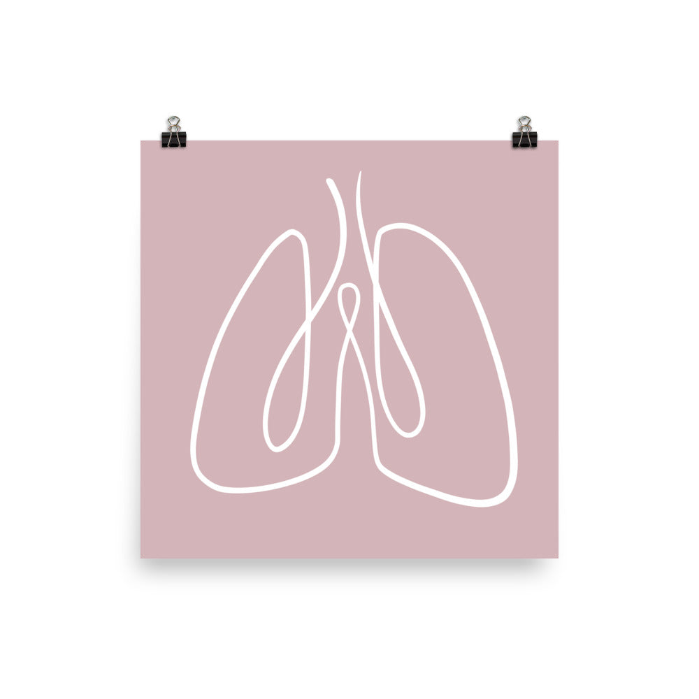 LUNGS | LINE ART | pink poster