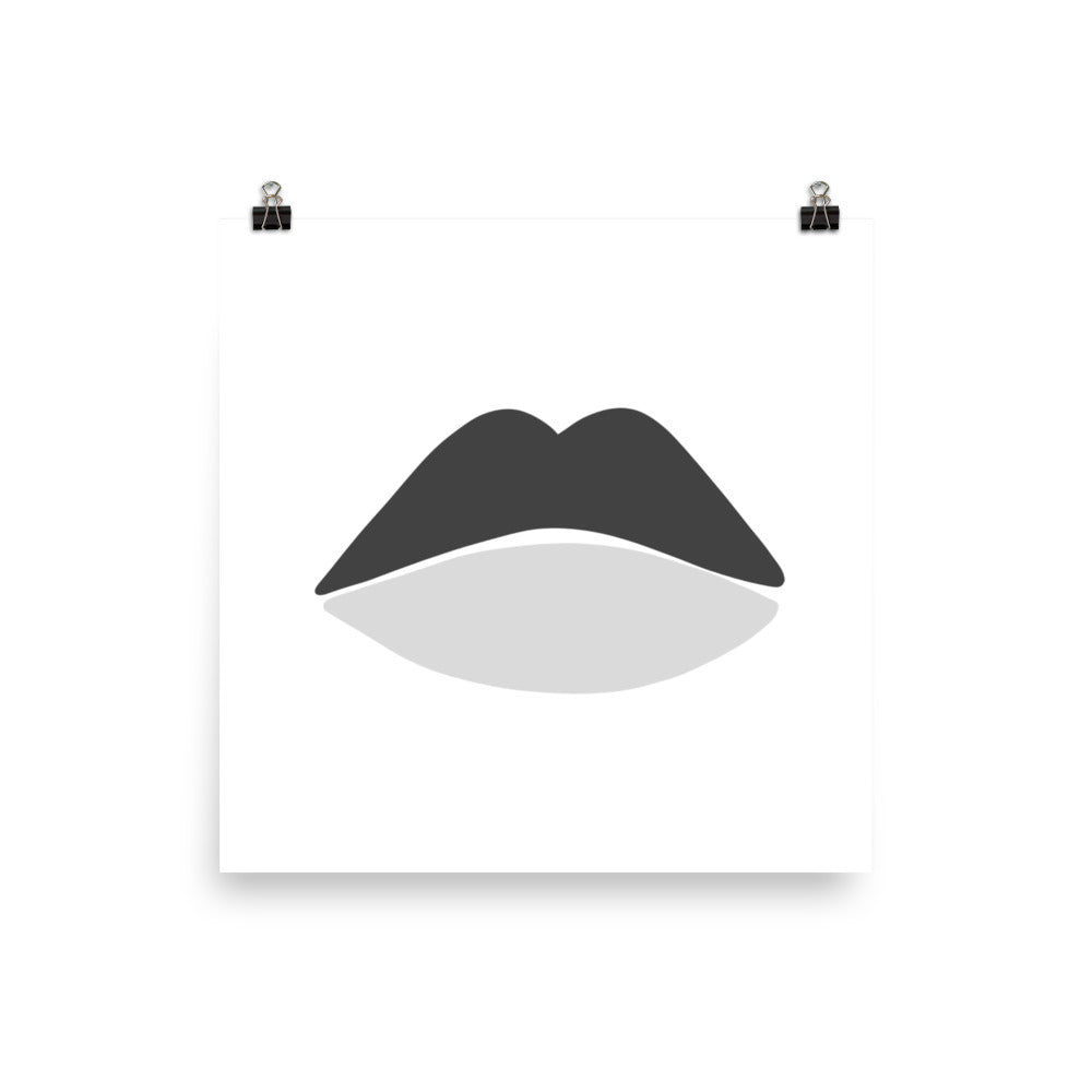 LIPS | ABSTRACT | grey poster