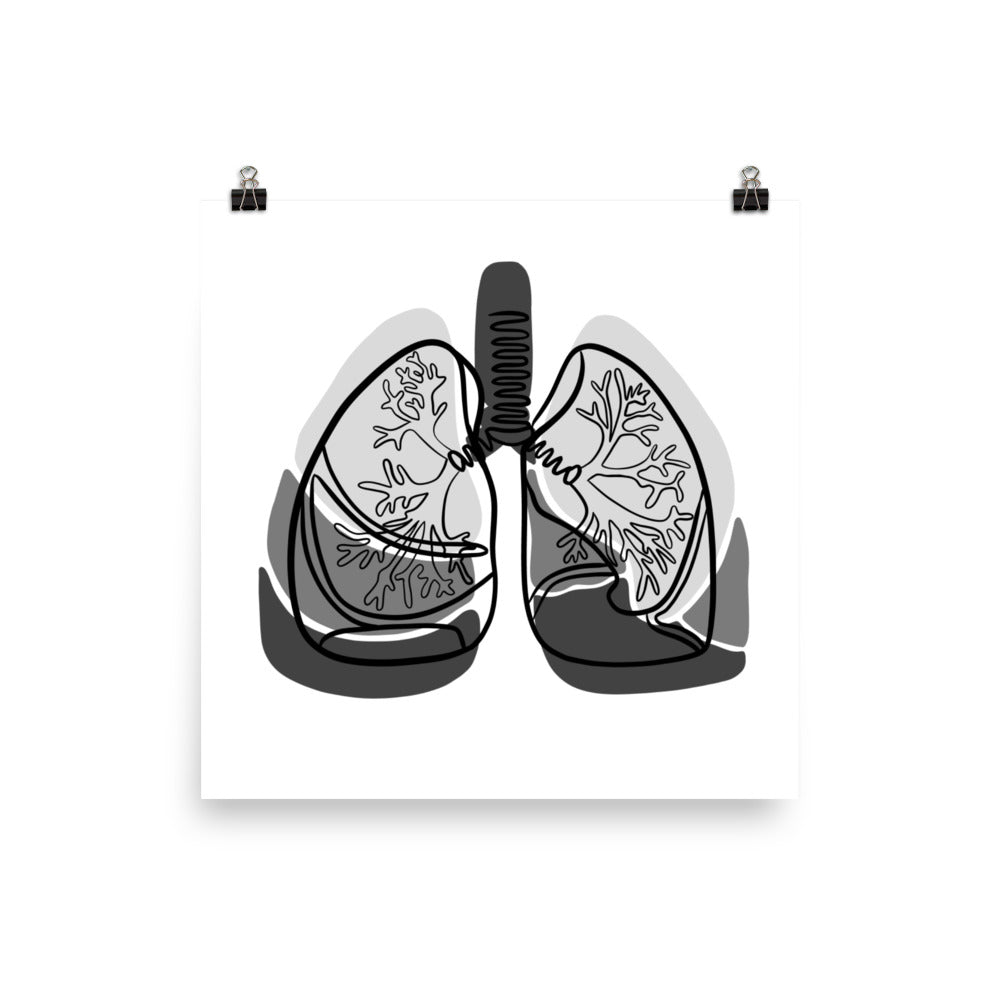 LUNGS | ABSTRACT LINE ART COMBO | grey poster