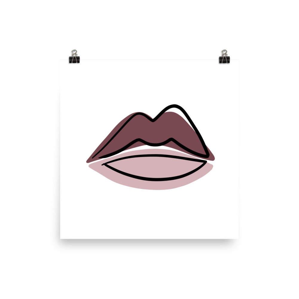 LIPS | ABSTRACT LINE ART COMBO | pink poster