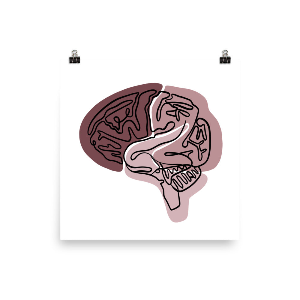 BRAIN | ABSTRACT LINE ART COMBO | pink poster