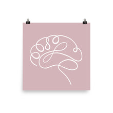 Load image into Gallery viewer, BRAIN | LINE ART | pink poster
