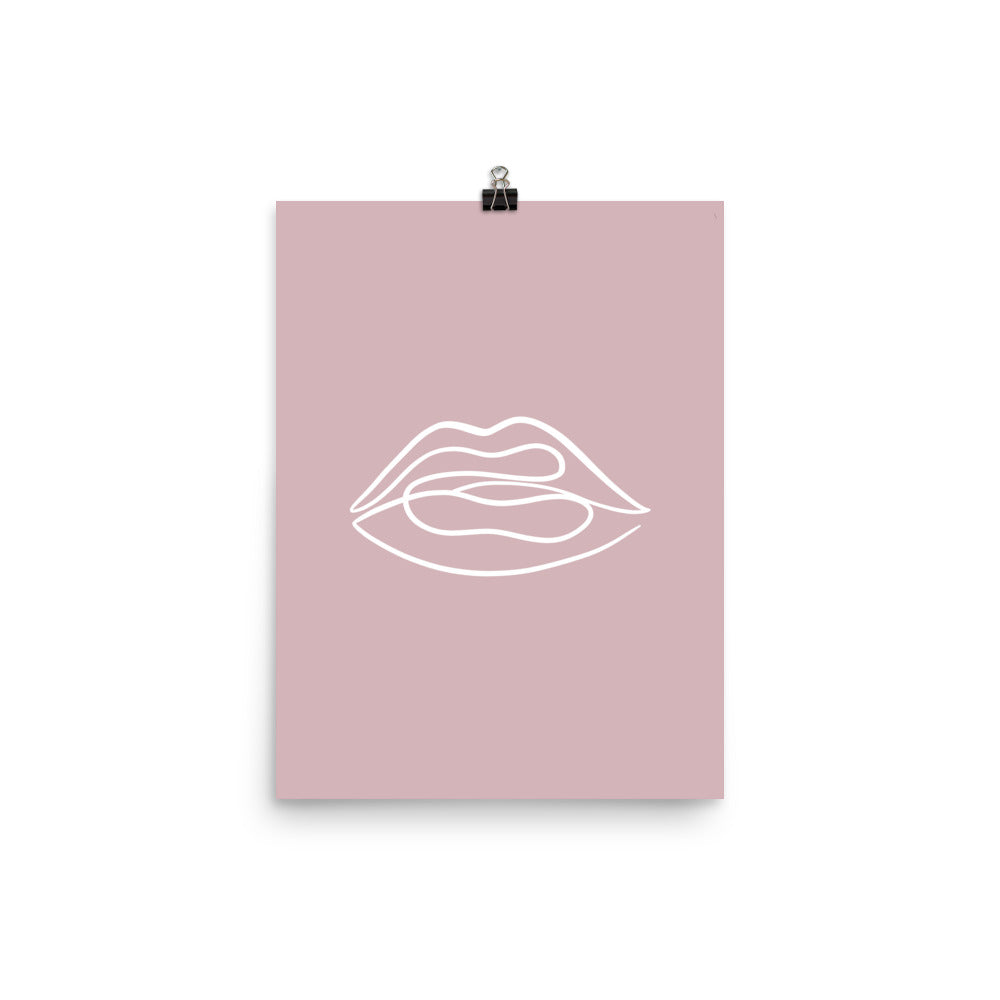 LIPS | LINE ART | pink poster