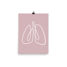 Load image into Gallery viewer, LUNGS | LINE ART | pink poster
