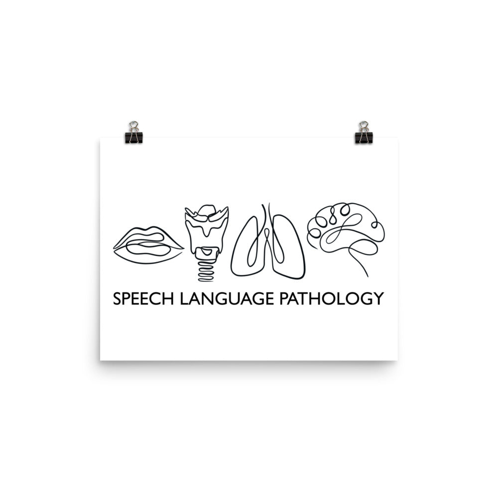 SPEECH LANGUAGE PATHOLOGY ANATOMY | LINE ART | light poster