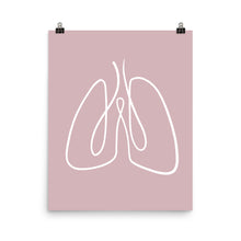 Load image into Gallery viewer, LUNGS | LINE ART | pink poster
